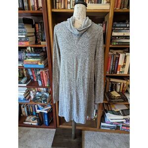 Richard Farrel heather grey cowl neck tunic dress with pockets sz m